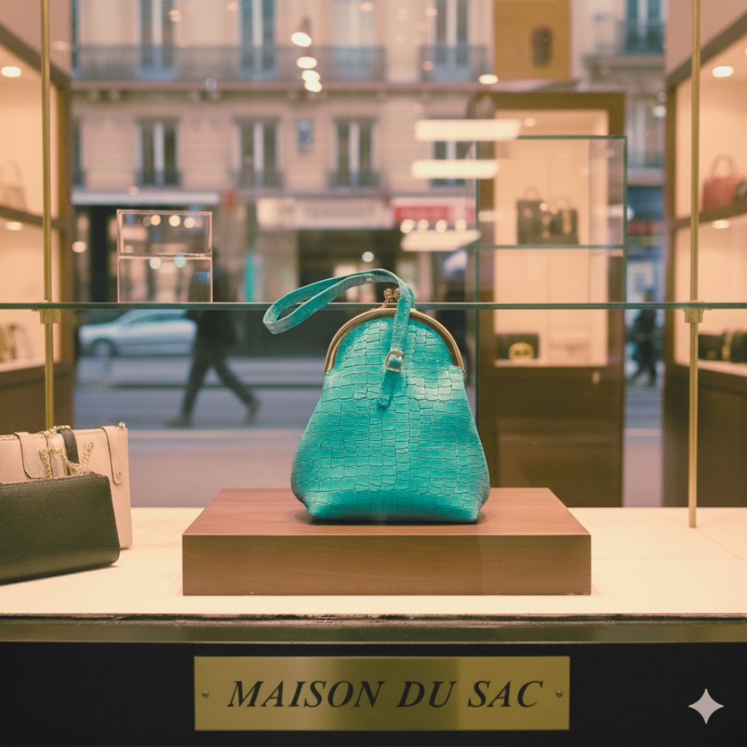 Blue Kiss Lock Small Clutch Bag