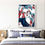 תמונה ממוזערת: young  Woman Portrait Canvas Print, Red & Blue on canvas  -YG