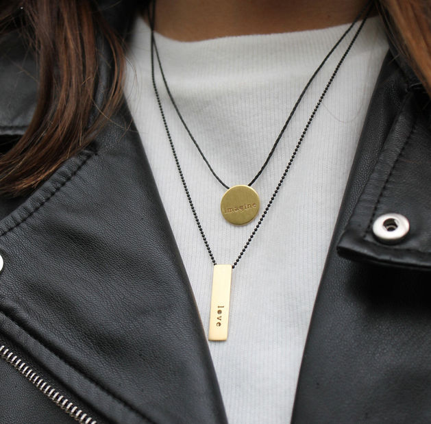 תמונה ממוזערת: OL - שרשרת תליון מלבן LOVE