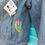 תמונה ממוזערת: Hand-painted Denim jacket with Hummingbird and Hibiscus