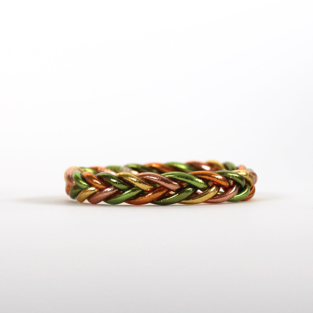 Braided Buddhist Bracelet (Lemon Green / Apricot / Ochre / Khaki / Light Gold)