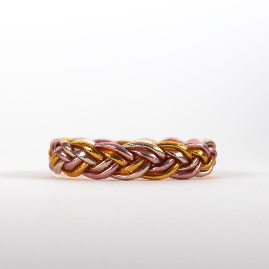 Double braided Buddhist bracelet (gold, champagne, pink gold) superior quality