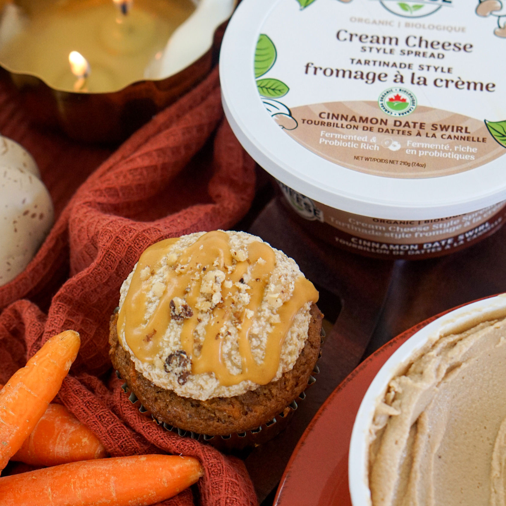 Vegan Carrot Cake Caramel Cupcake ft. Nuts for Cheese