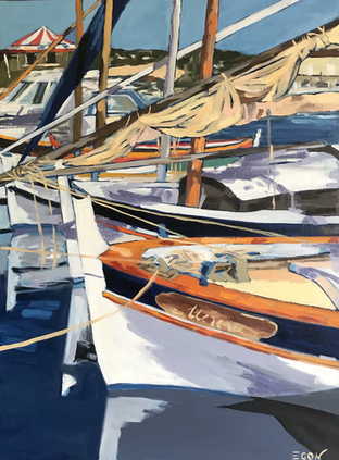 Bandol - les pointus . Huile sur toile 81x60