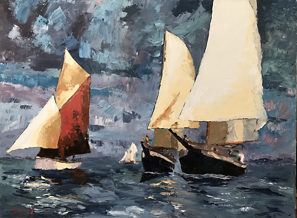 Régate . Huile sur toile 81x60