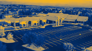 Arial photo of the Ambleside Colorado school building