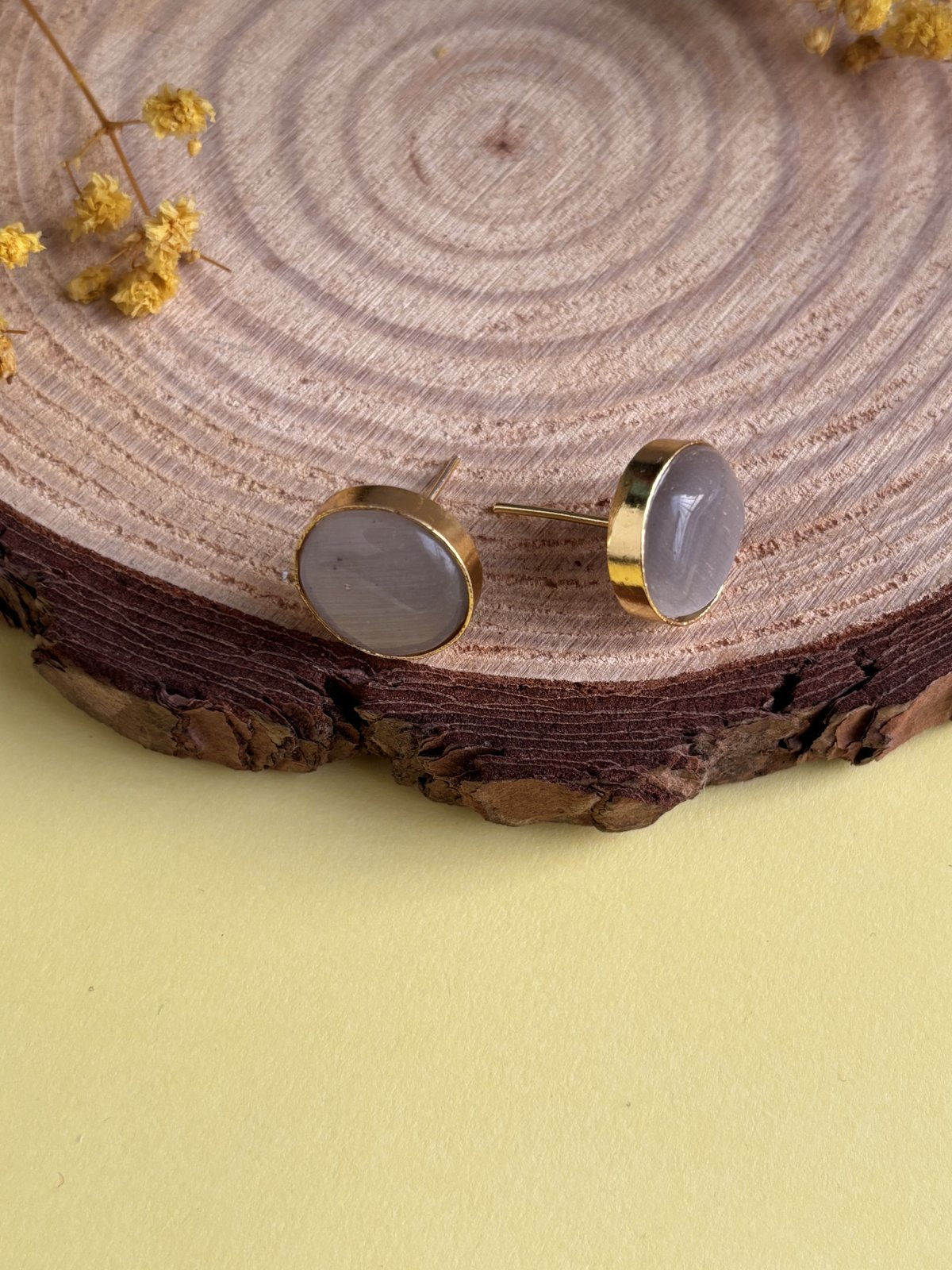 Serene Stone Stud Earrings
