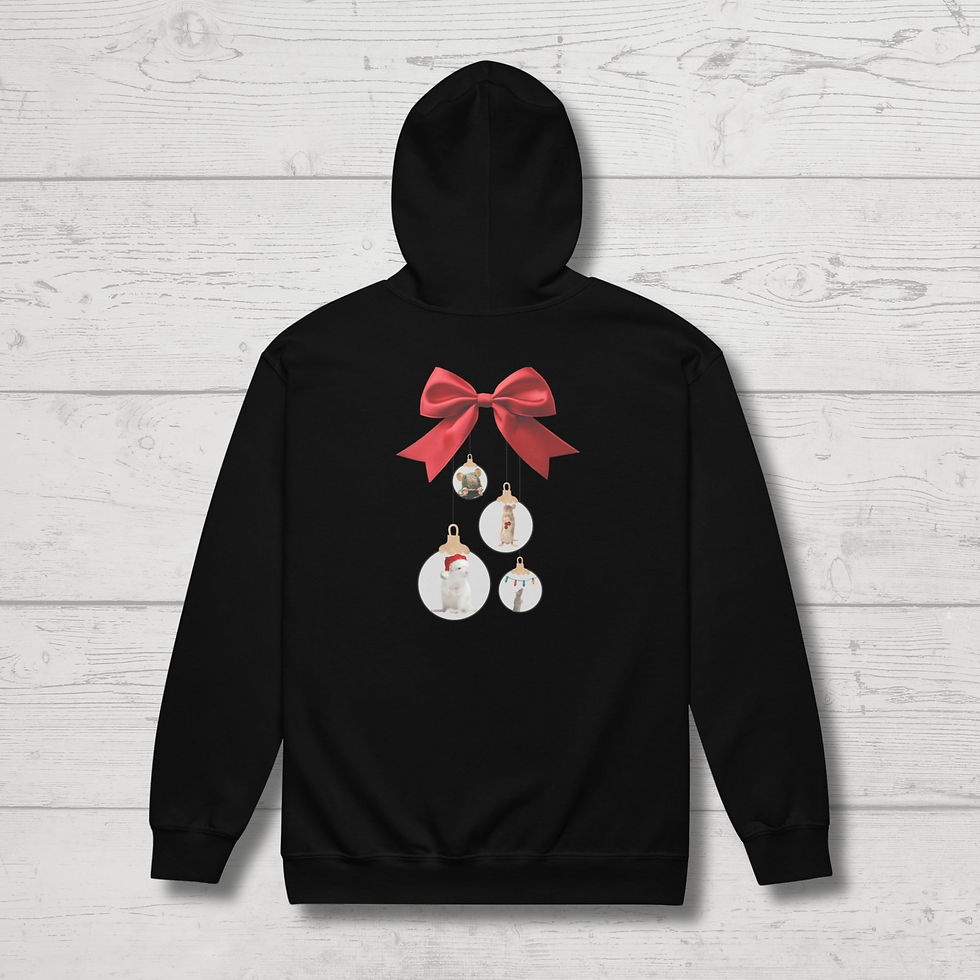 Thumbnail: Joyful Rat Christmas Ornaments Unisex Heavy Blend Zip Hoodie
