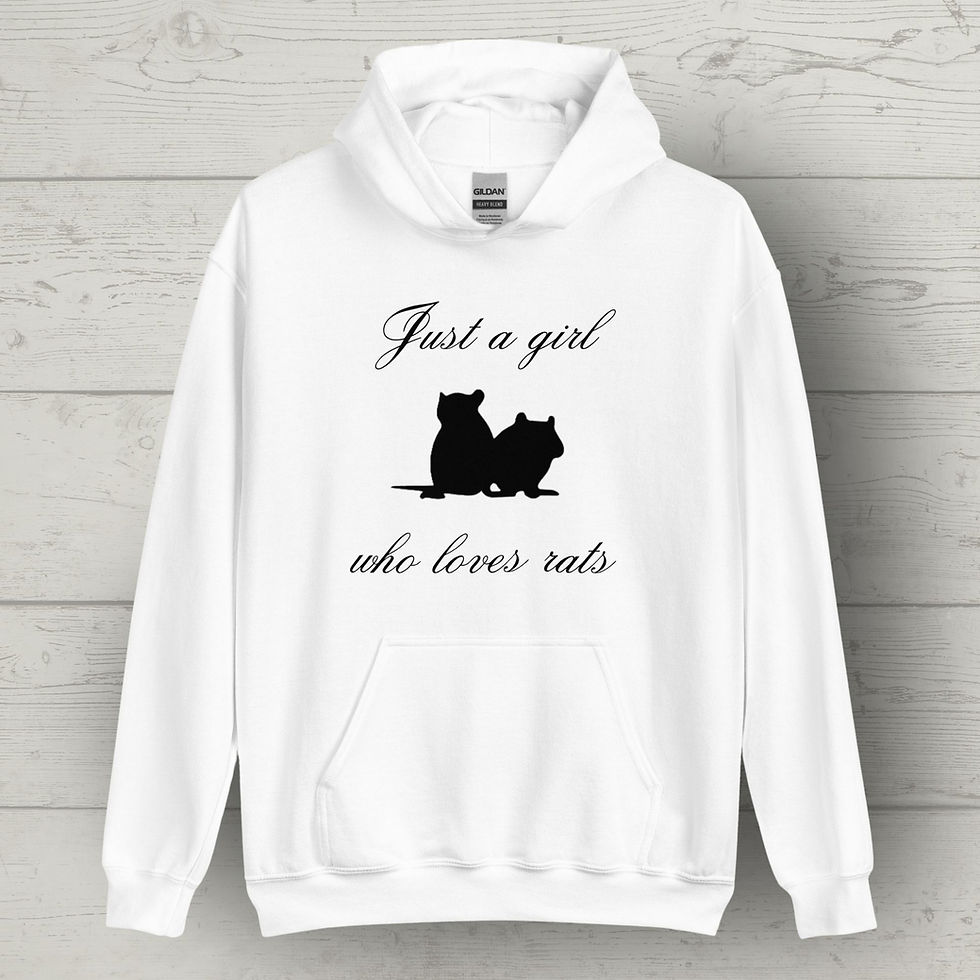 Thumbnail: Just a Girl Who Loves Rats Hoodie white