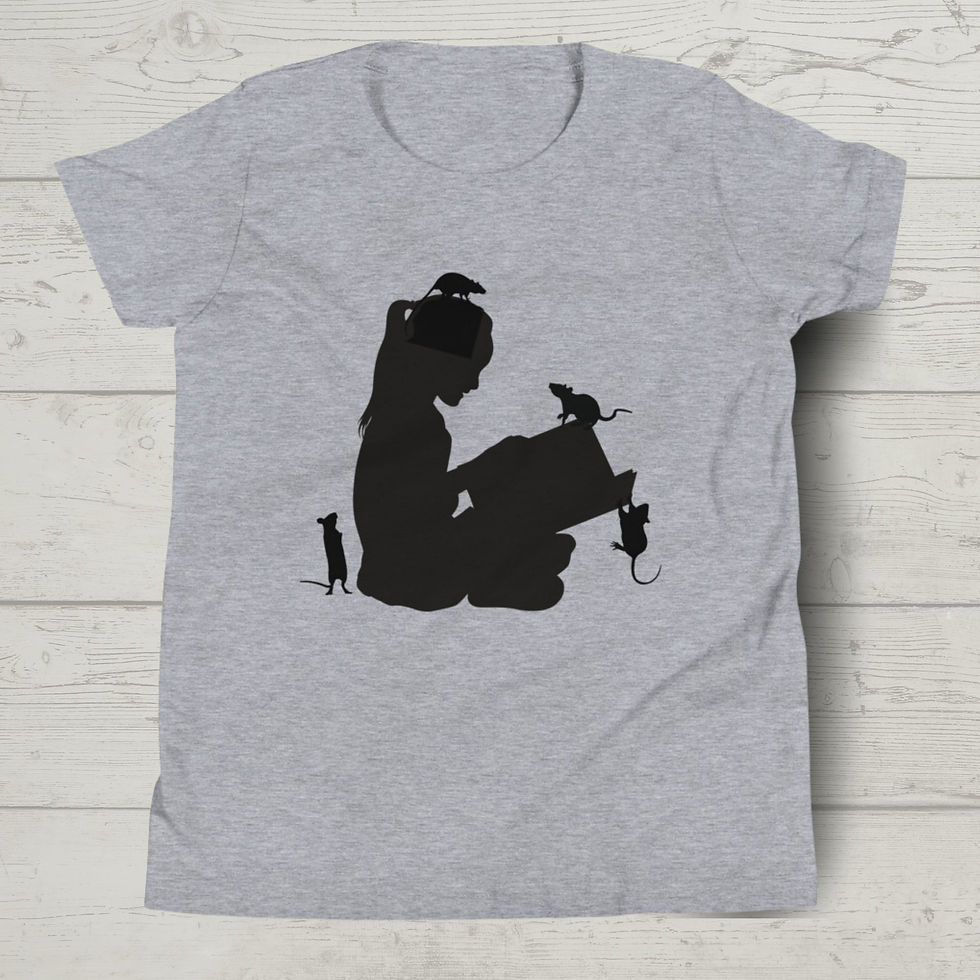 Thumbnail: "Girl and Her Rats" Adorable Tee! light grey