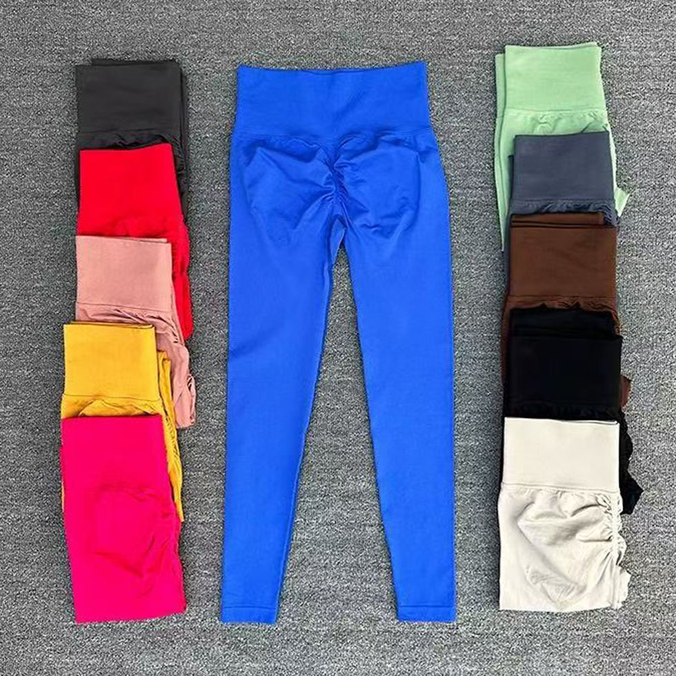 Legging feminina seamless cintura alta premium azul com opções de cores
