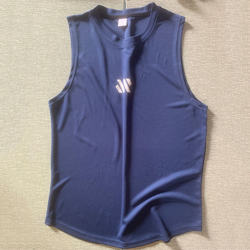 Regata masculina esportiva respirável azul marinho