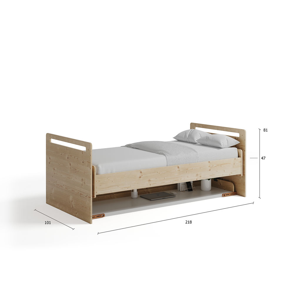Miniaturbild: Klappbett mit Schreibtisch smart90x200 Massivholz