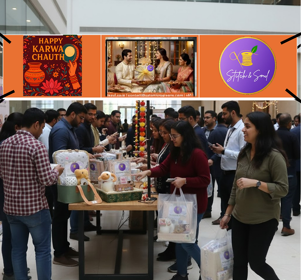 A Stitch & Soul Display-cum-Sales Counter at a Corporate Karwa Chauth event
