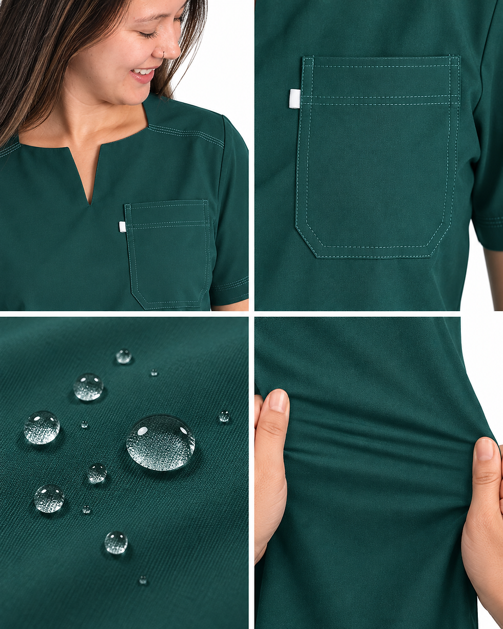 Miniatura: Set Verde Botella Antifluido con Cuello Redondo y Abertura en V, Bota Recta