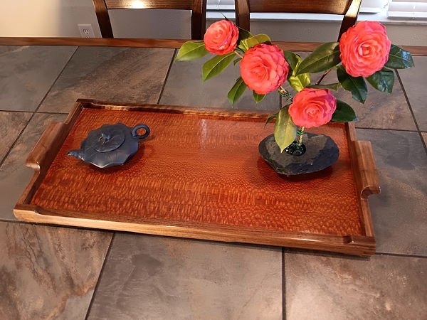Ricewood & Walnet Tray with flowers_edit