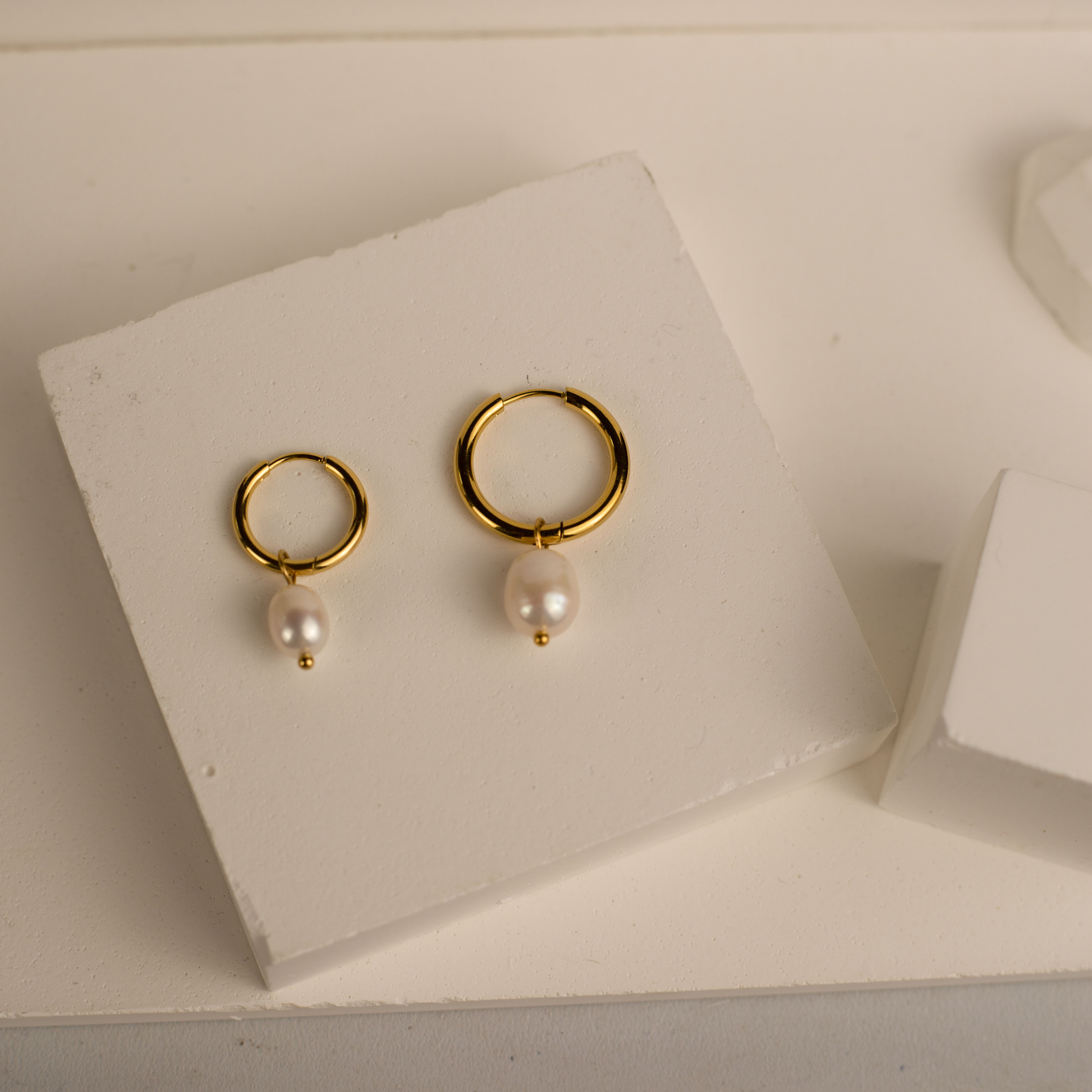 Simple Freshwater Pearl Hoops