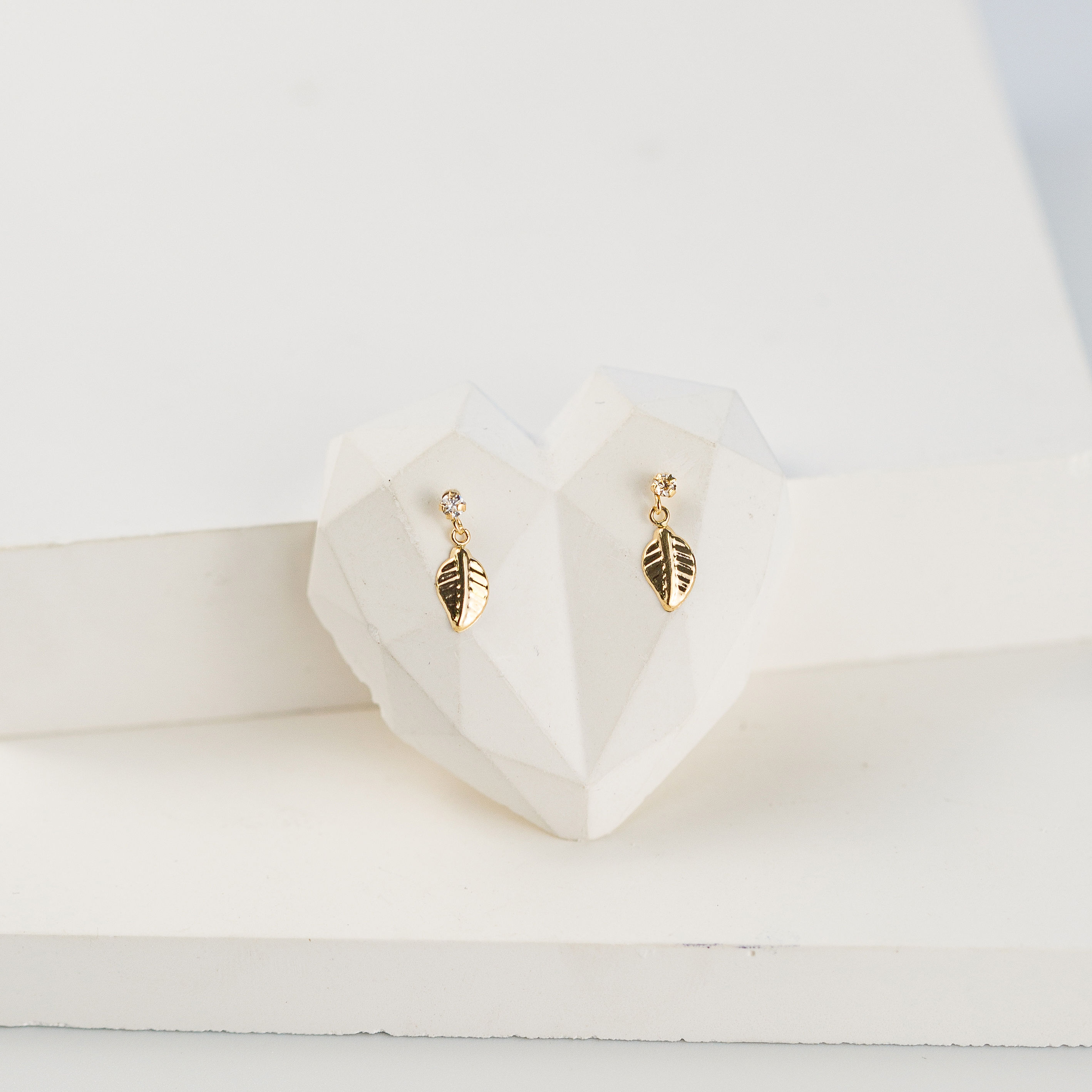 Gem Leaf Studs