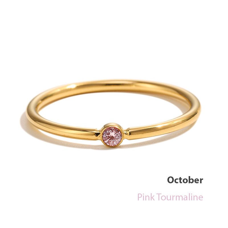 Thumbnail: Gold Stackable Birthstone Ring