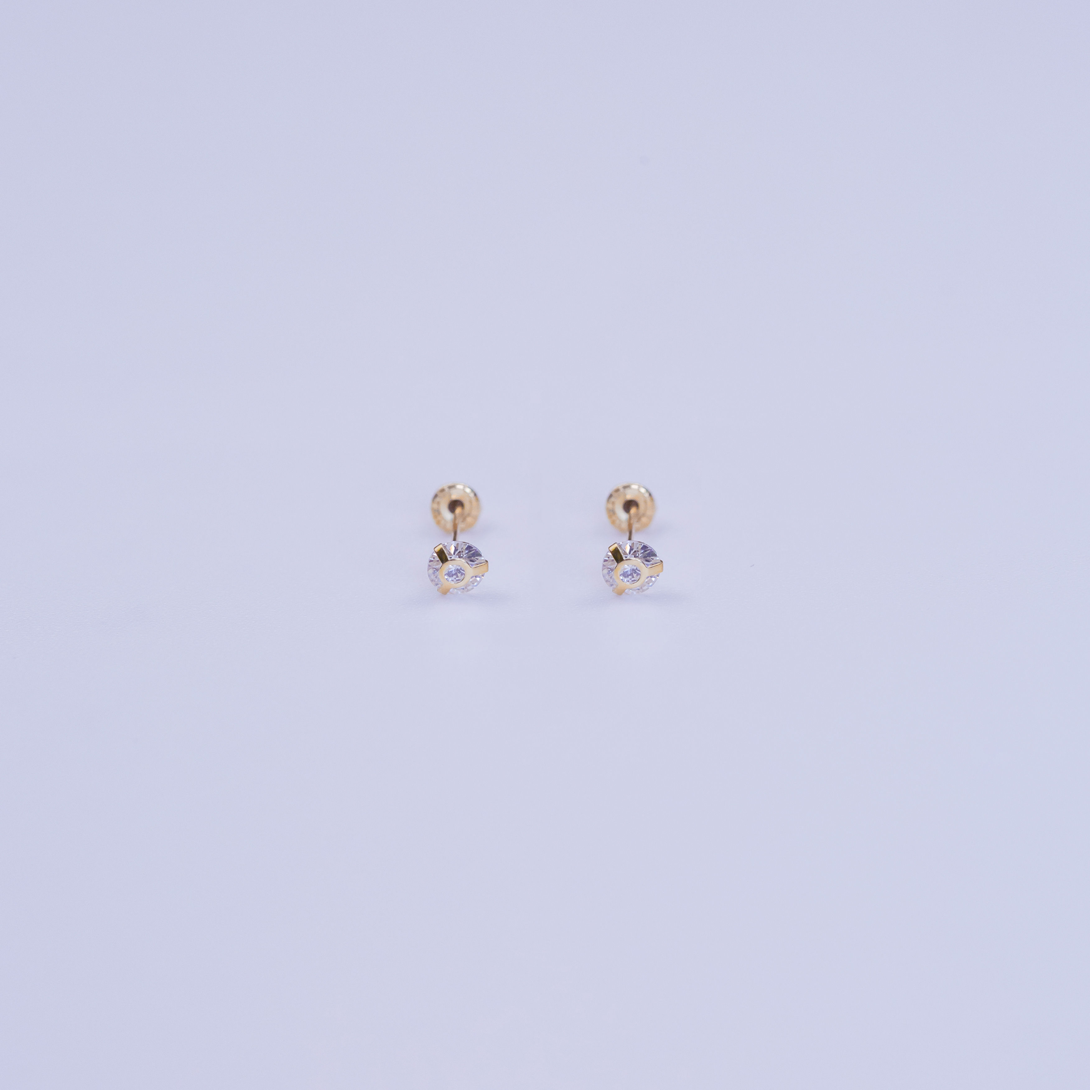 14k Geometric Gem Studs