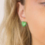 Thumbnail: Green Enamel Heart Hoops