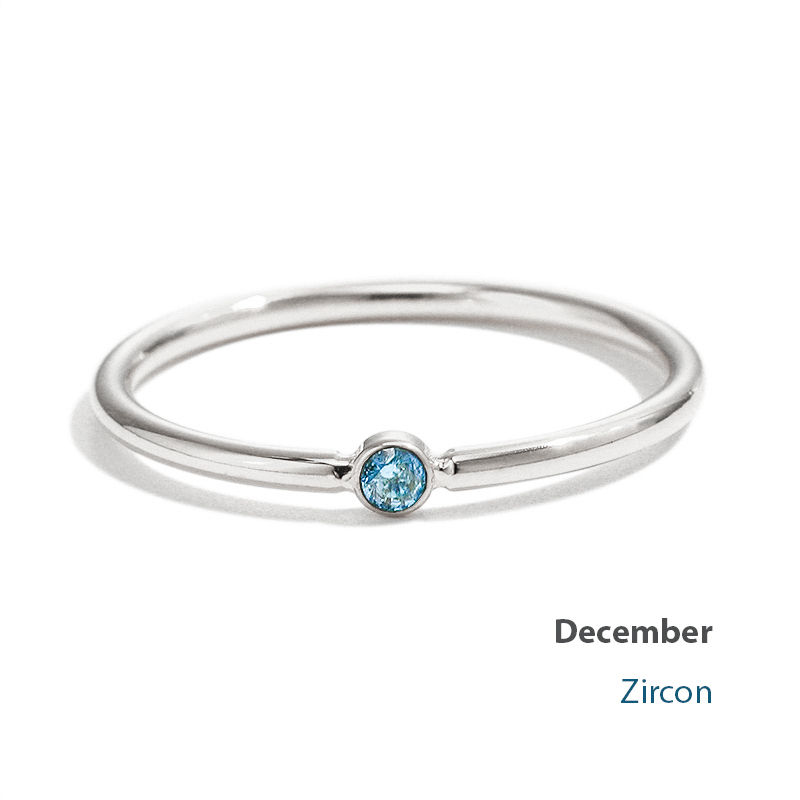 Thumbnail: Steel Stackable Birthstone Ring