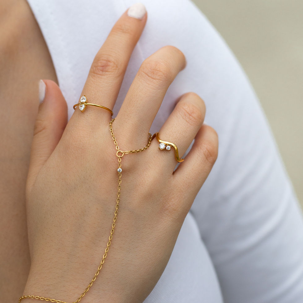 Thumbnail: Dual Gem Wave Ring
