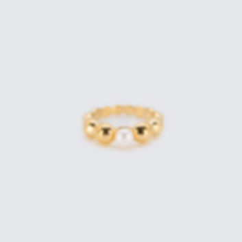 Gold Bubbles Pearl Ring