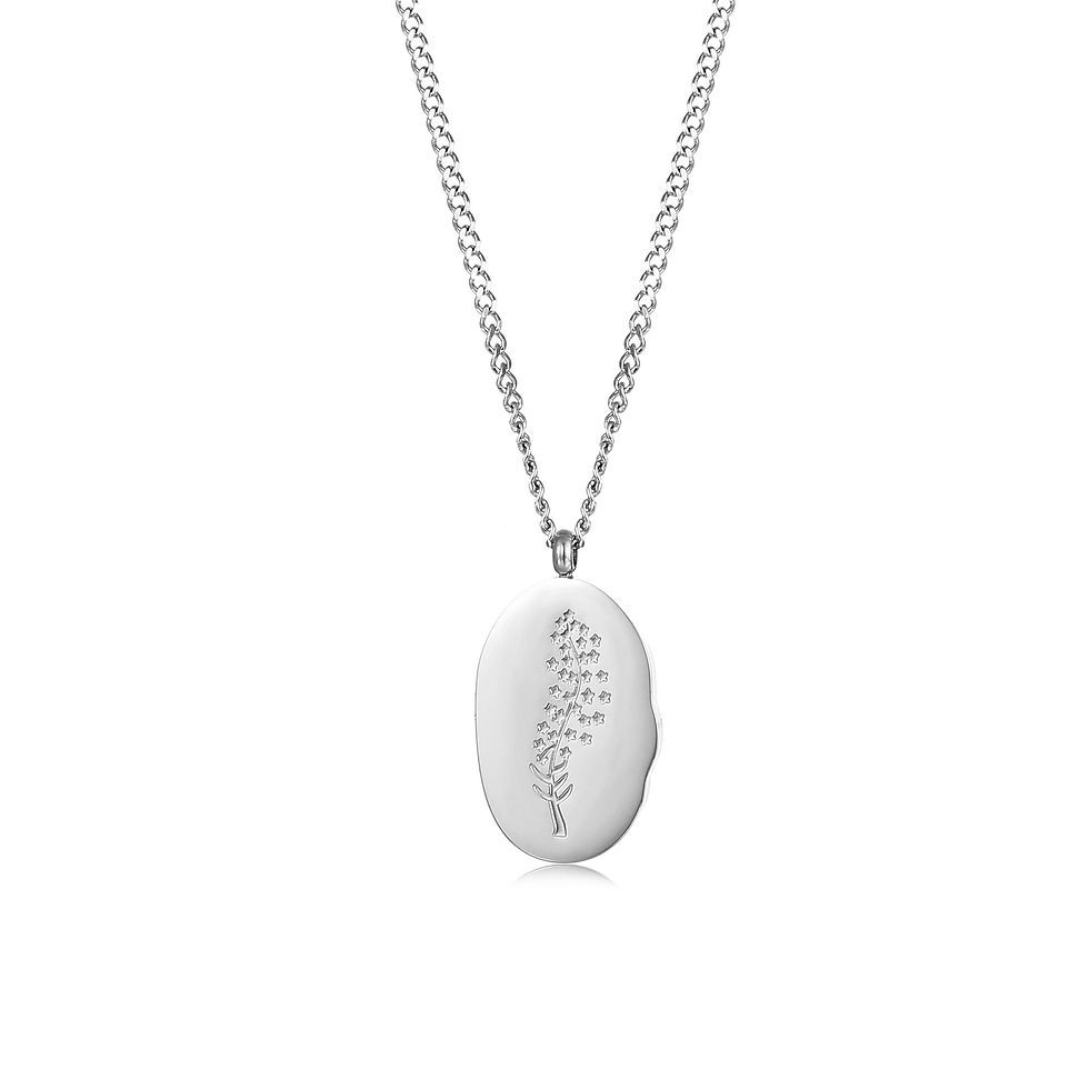Thumbnail: Steel Birth Flower Necklace