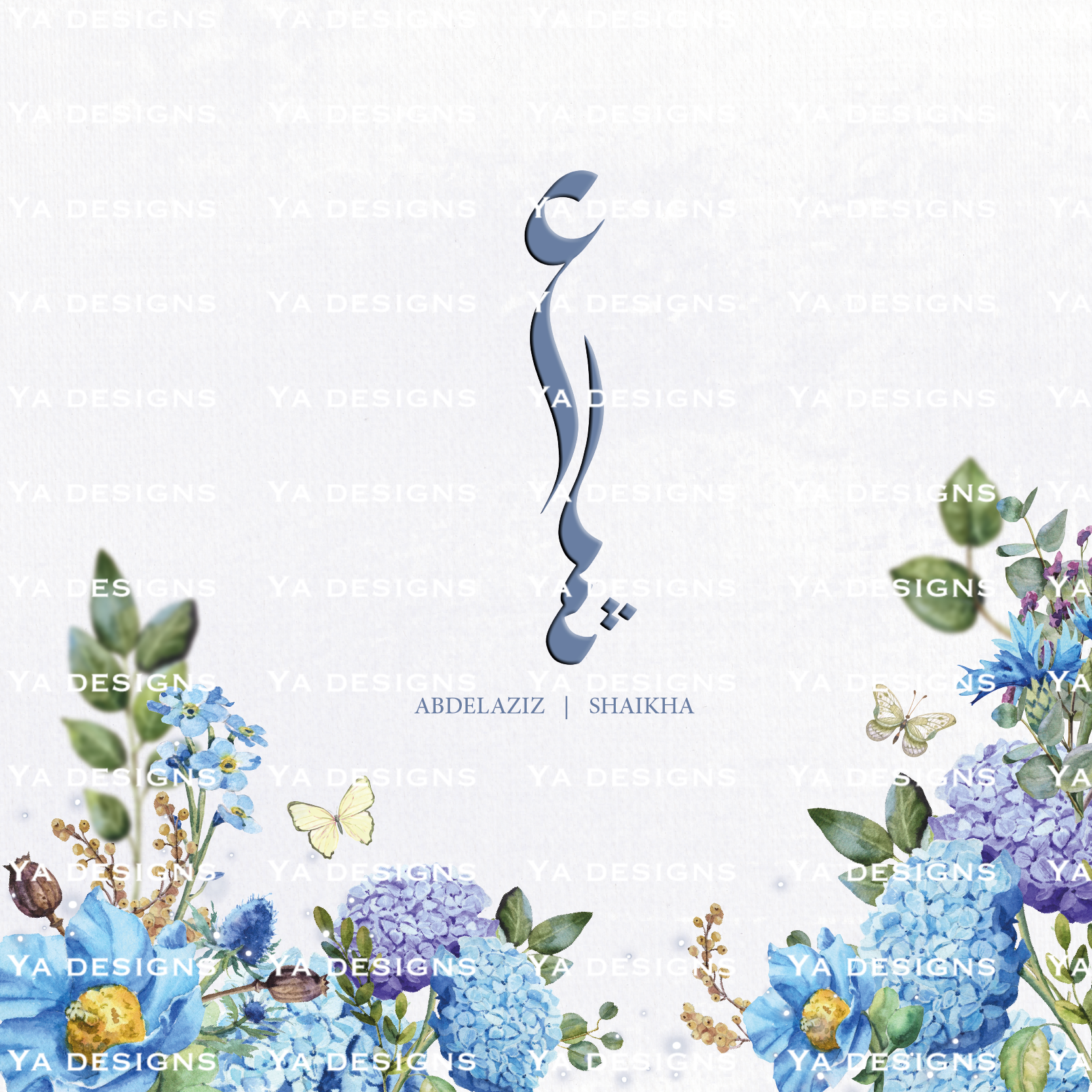 Hydrangea With Butterflies Theme