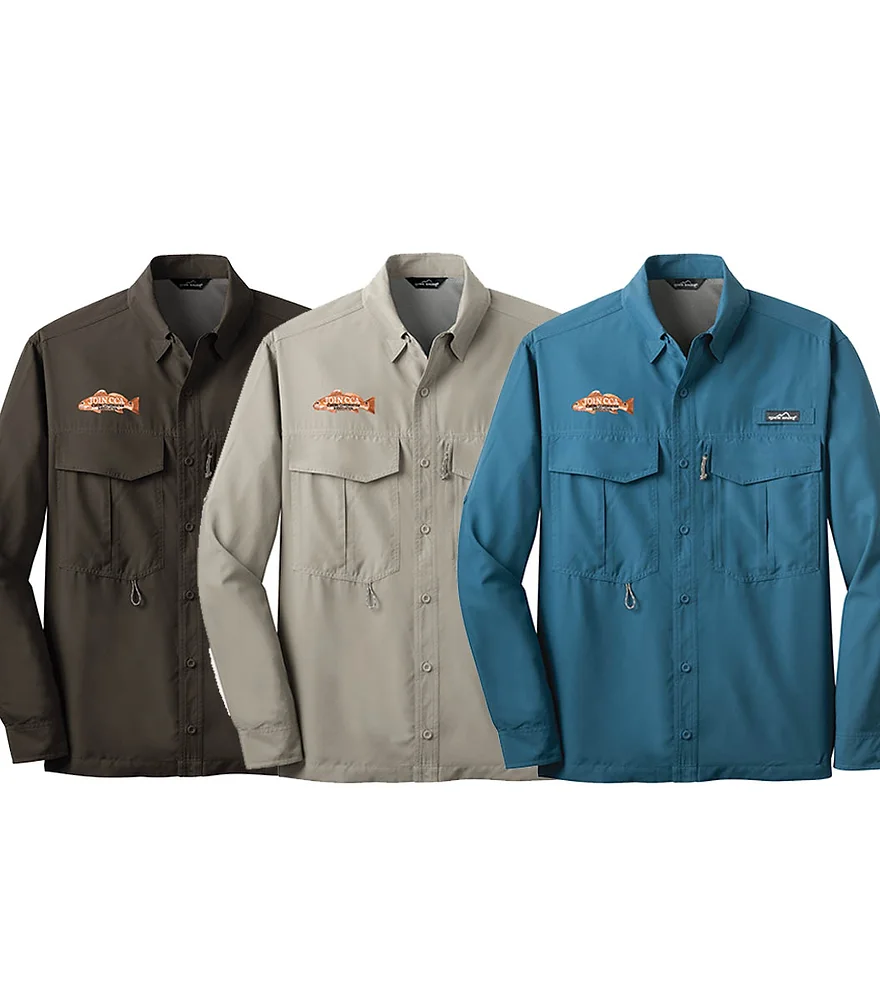 Eddie Bauer Long Sleeve Performance Fishing Shirt W Join Cca