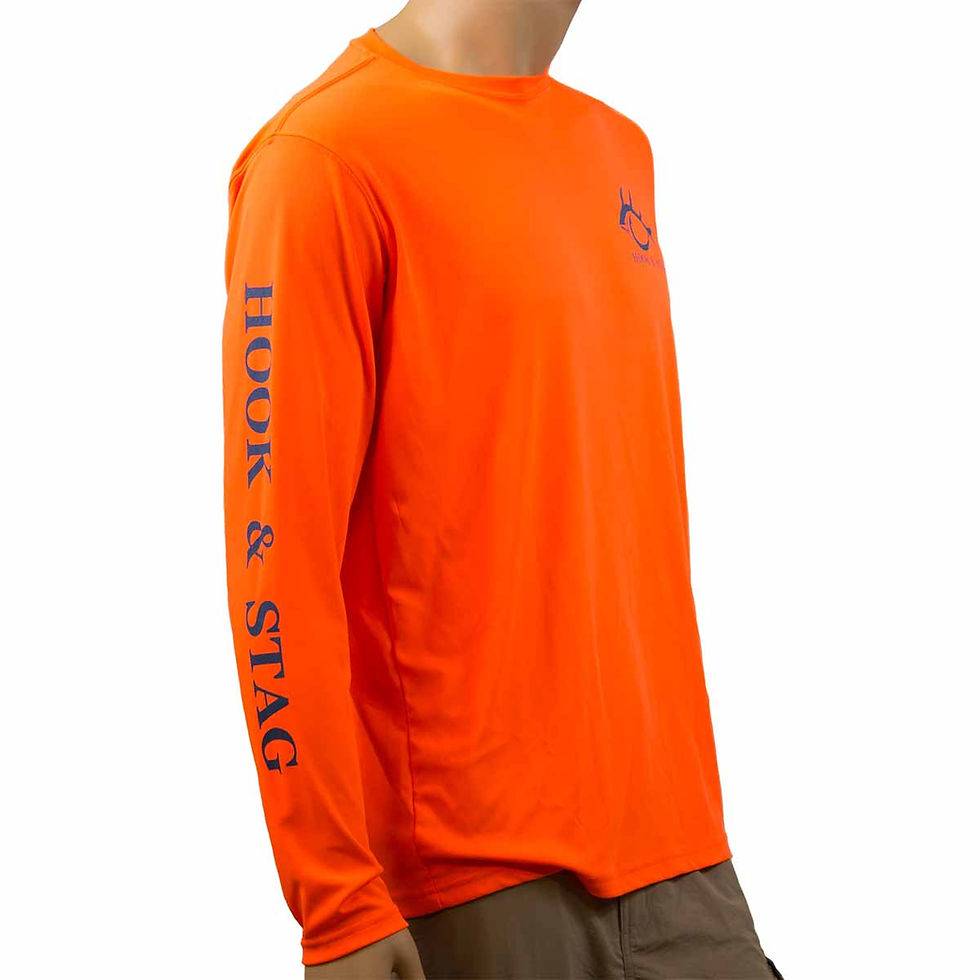 Thumbnail: Little Nauti Side, Hook & Stag Logo, Hook and Stag Logo, Side, Safety Orange, 50+UPF, solar protection, comfortable