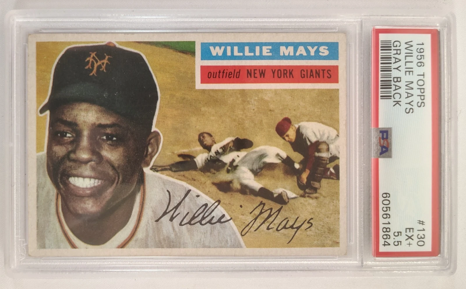 1956 Topps 130 Willie Mays PSA 5.5