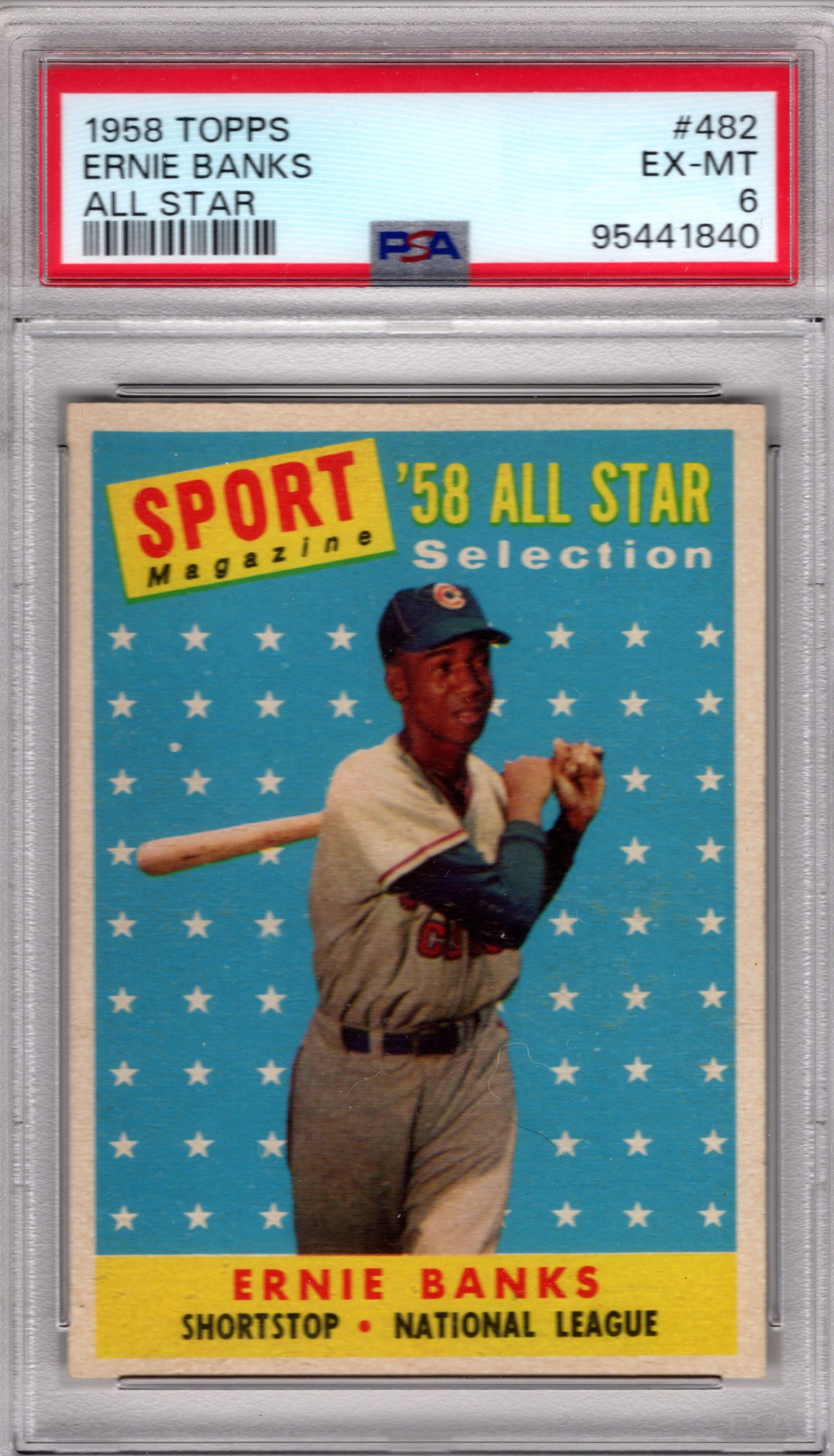1958 Topps 482 Ernie Banks PSA6