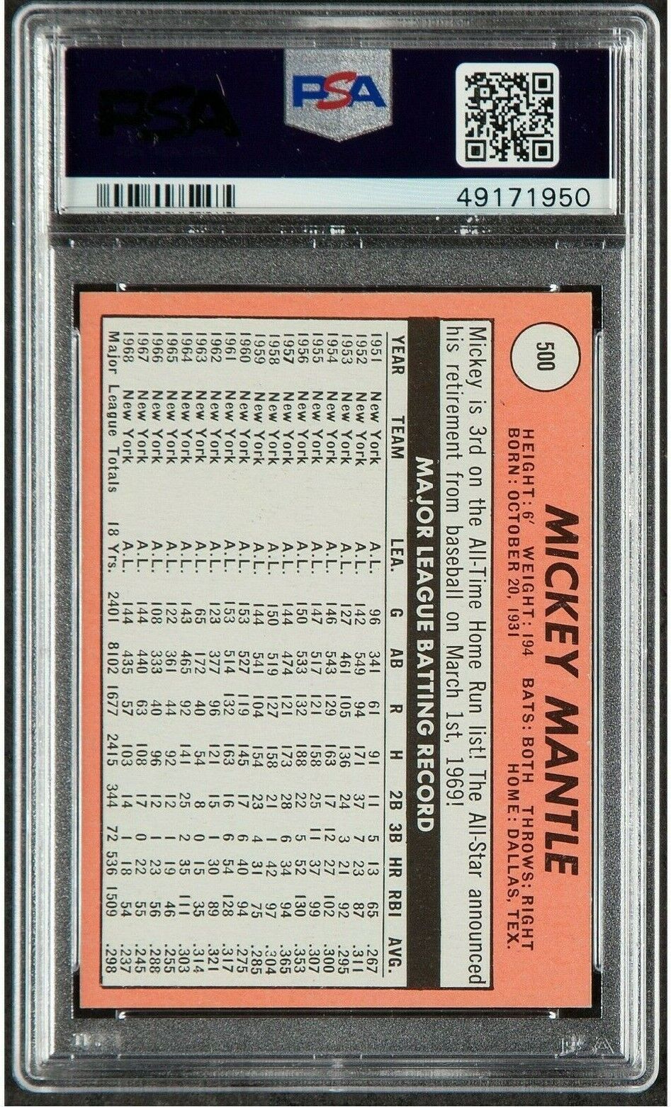 Thumbnail: 1969 Topps 500 Mickey Mantle PSA 6