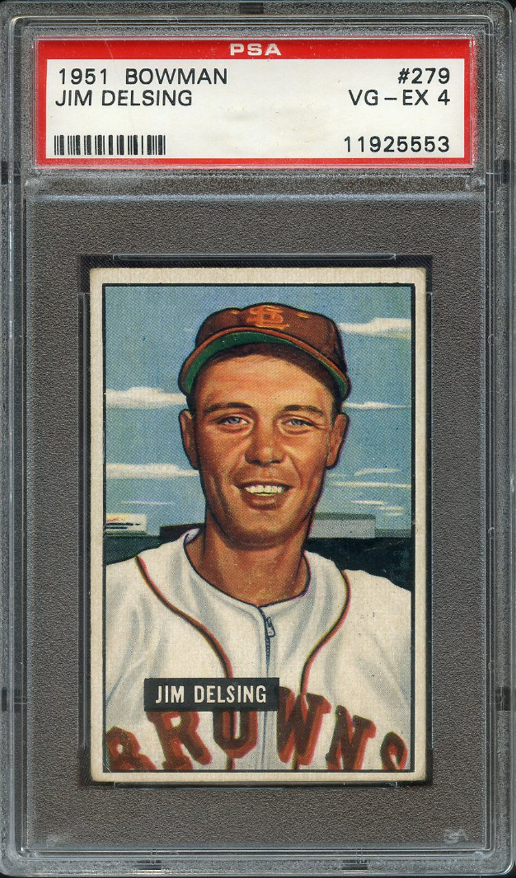 1951 Bowman 279 Jim Delsing PSA 4