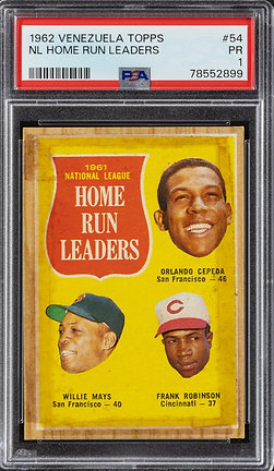 1962 Venezuela Topps 54 NL HR Leaders PSA 1