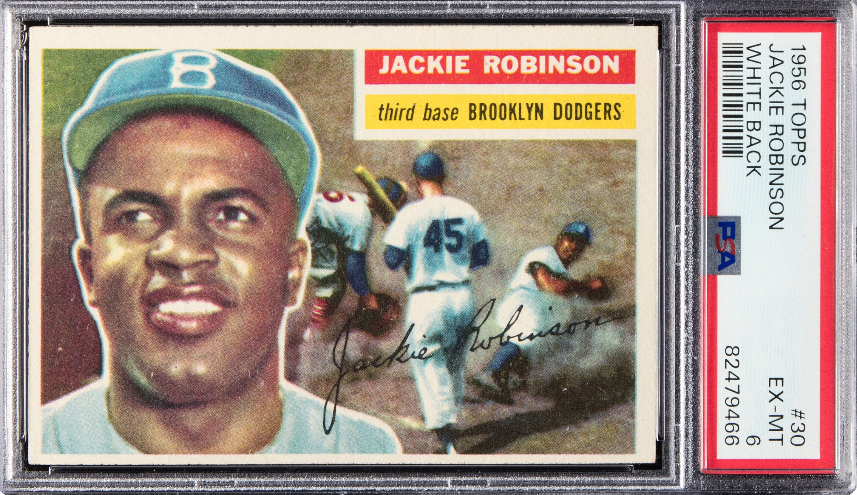1956 Topps 30 Jackie Robinson PSA 6