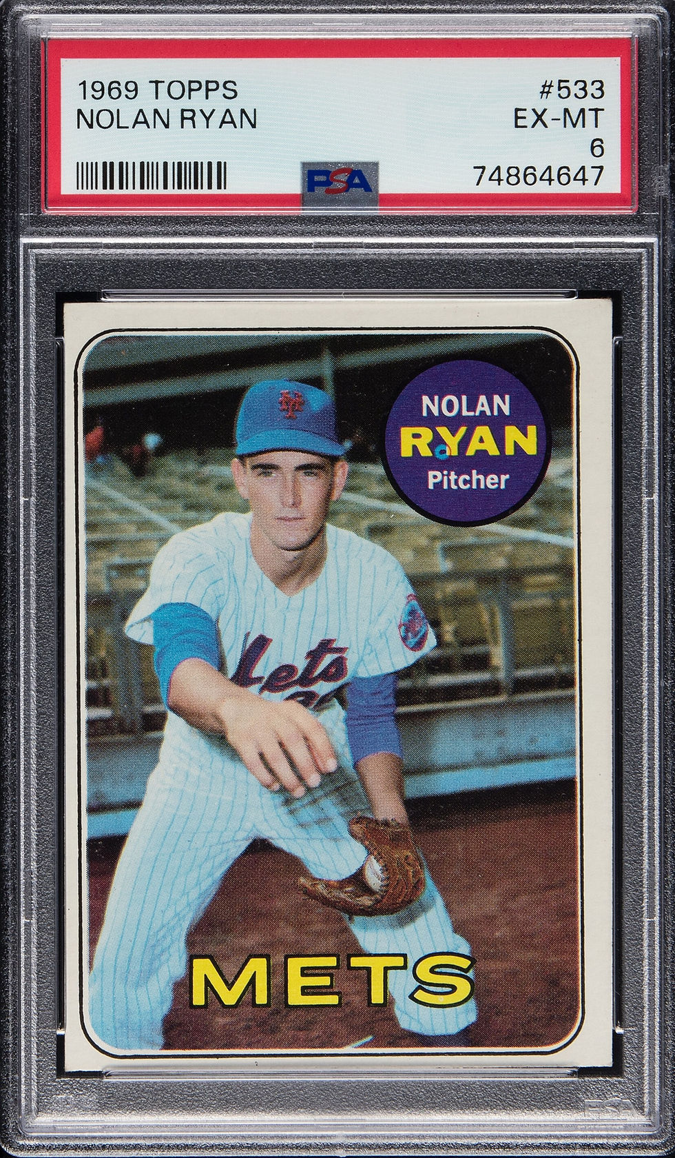 Thumbnail: 1969 Topps 533 Nolan Ryan PSA 6