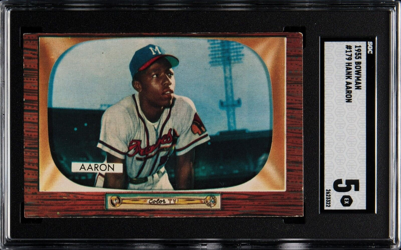 1955 Bowman 179 Hank Aaron SGC 5