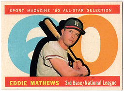 1960 Topps 558 Eddy Mathews All Star High Grade