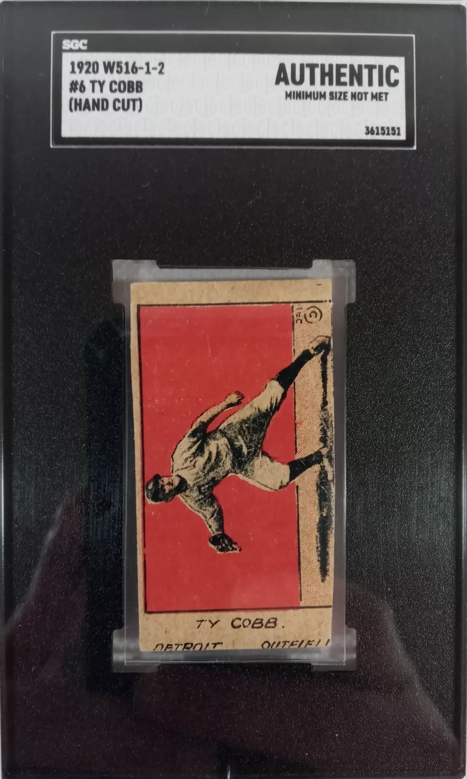 1920 W516-1-2 Ty Cobb SGC Authentic