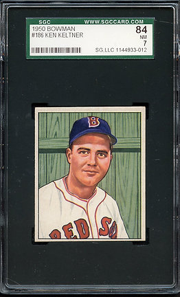 1950 Bowman 186 Ken Keltner SGC 7