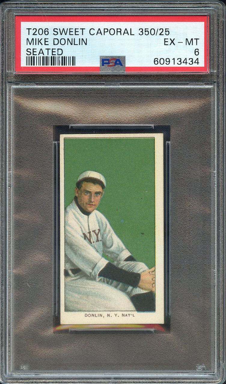 1909 T206 Sweet Caporal 350/25 Mike Donlin Seated PSA 6