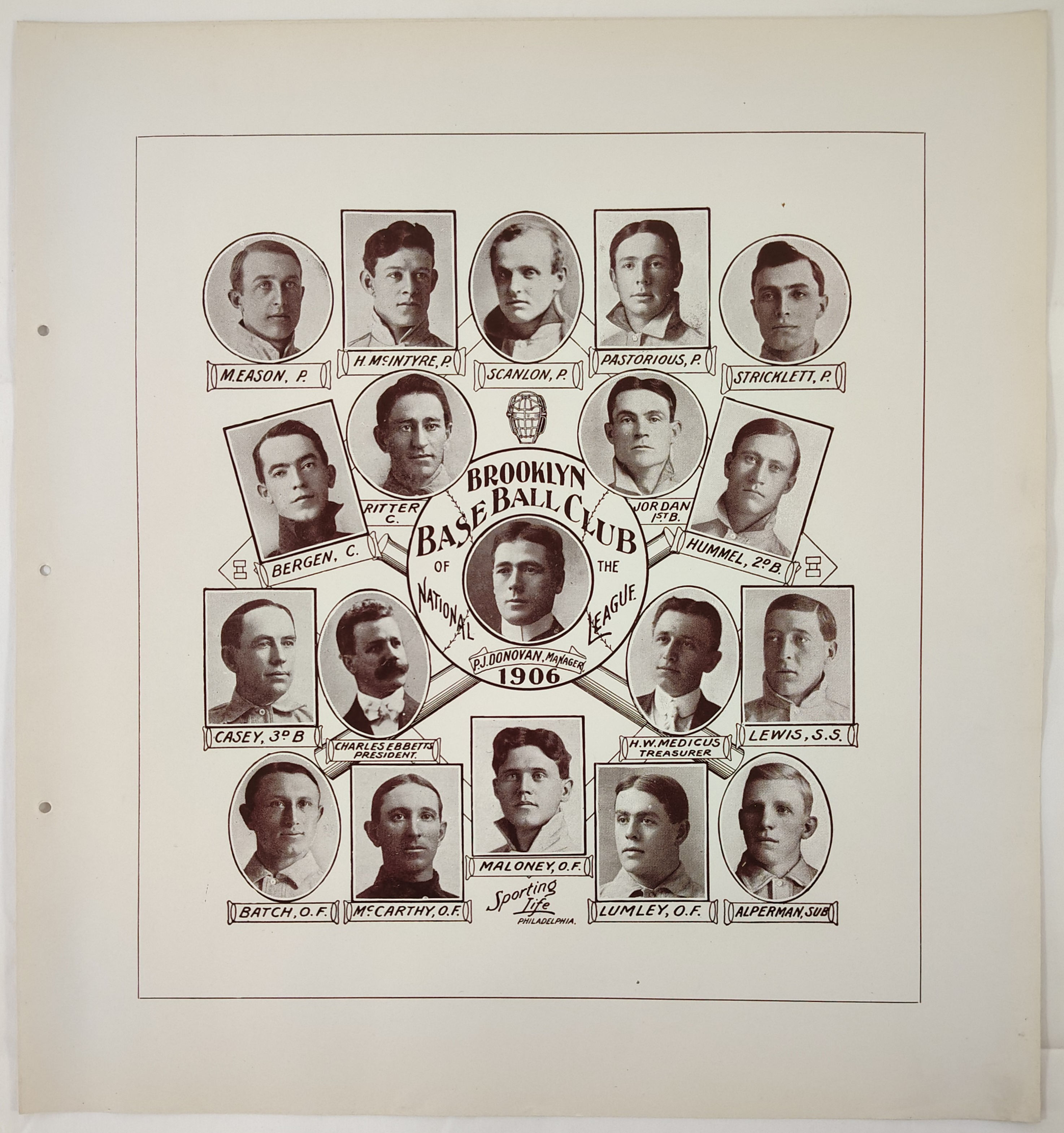 1906 W601 Sporting Life Team Composite Brooklyn
