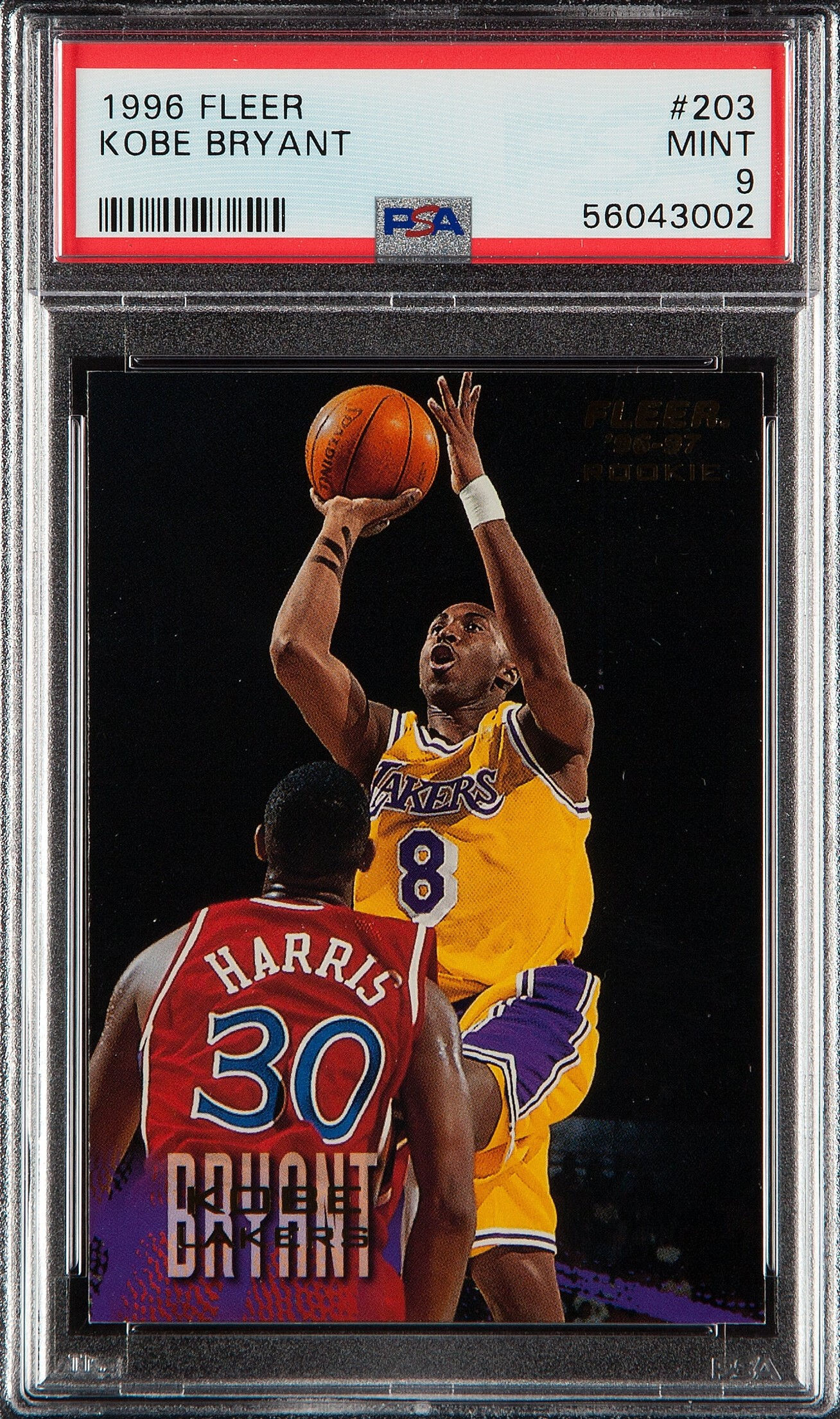 1996 Fleer 203 Kobe Bryant Rookie PSA 9