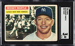 1956 Topps 135 Mickey Mantle SGC 3