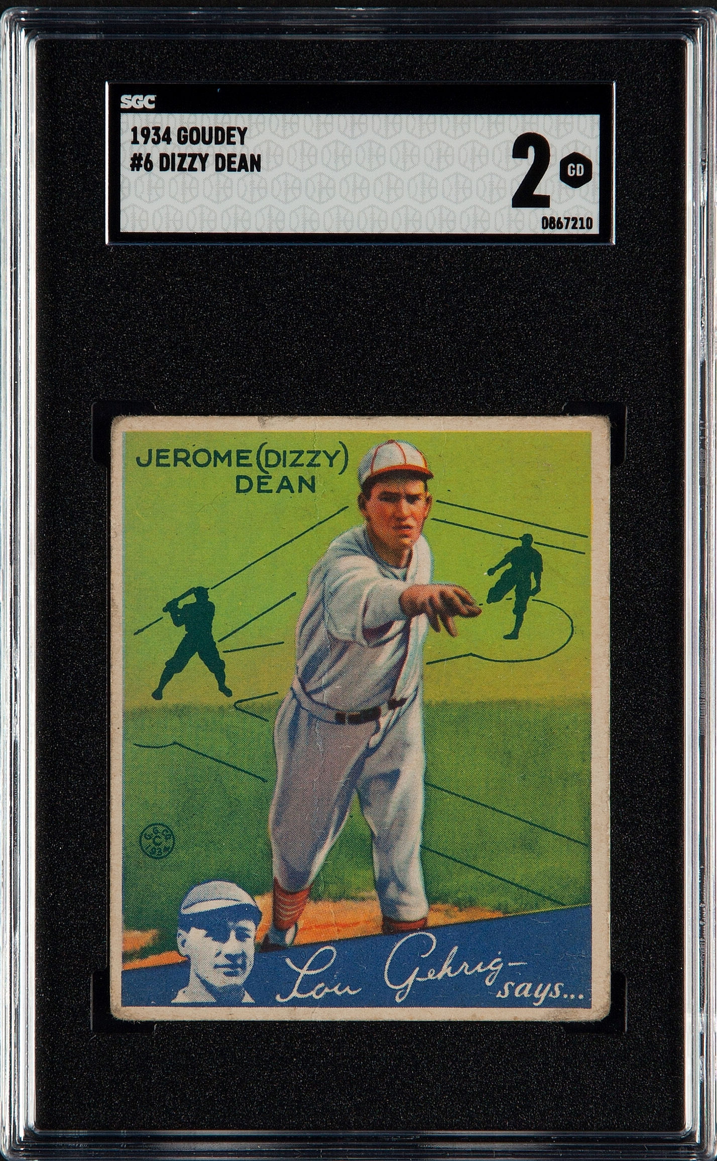 1934 Goudey 6 Dizzy Dean SGC 2