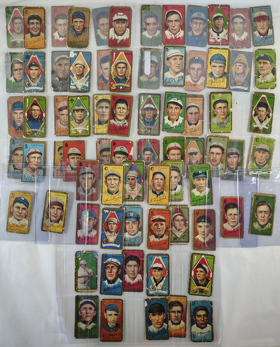 1911 T205 Starter Set Rare Backs & HOF Lot of 72