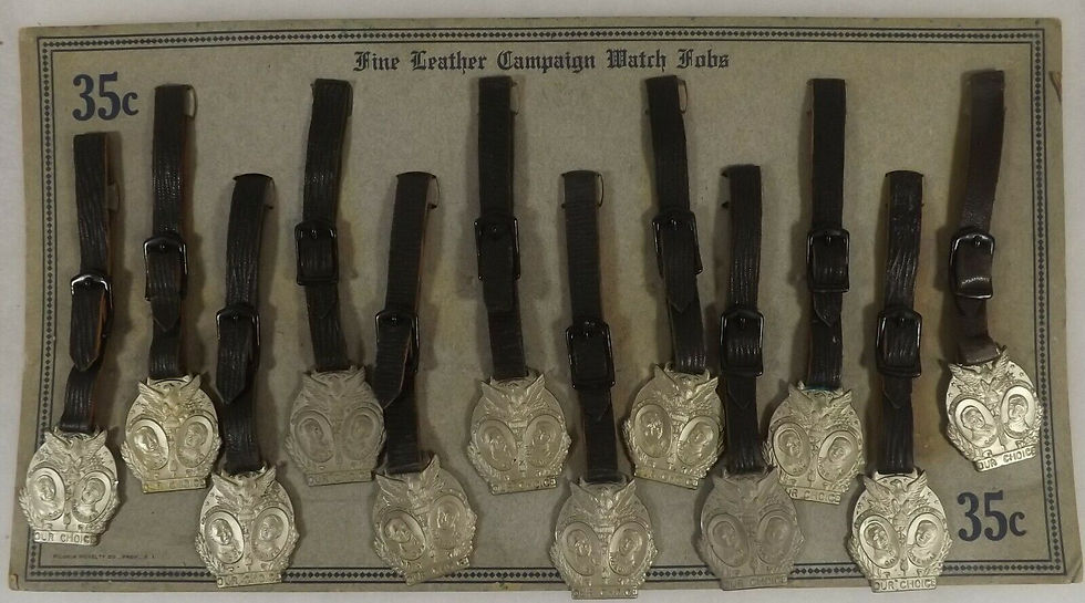 Thumbnail: 1920 Franklin D Roosevelt Campaign Fobs Display